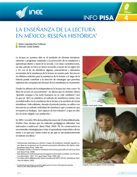 La enseñanza de la Lectura en México: reseña histórica