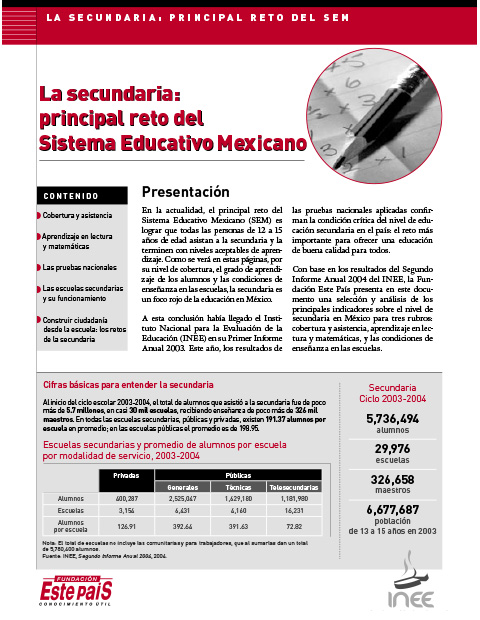 La secundaria: principal reto del sistema educativo mexicano