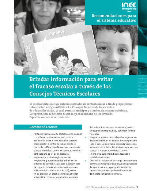 Brindar información para evitar el fracaso escolar a través de los Consejos Técnicos Escolares