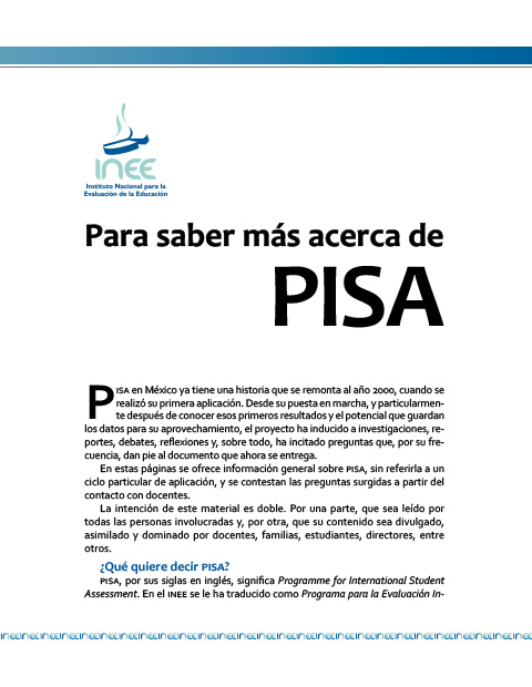 Para saber más acerca de PISA