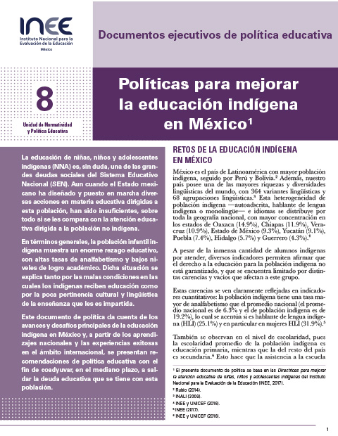 Políticas para mejorar la educación indígena en México
