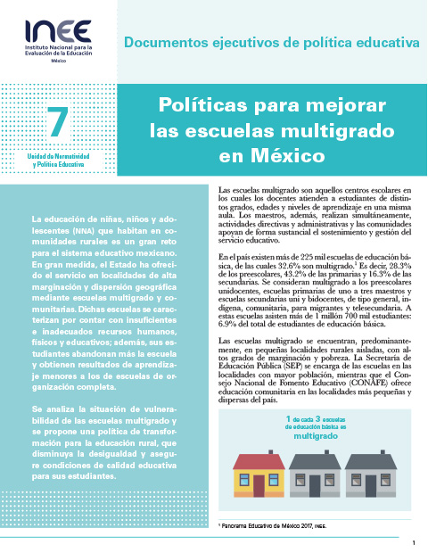 Políticas para mejorar las escuelas multigrado en México