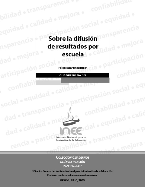 Sobre la difusión de resultados por escuela. No.15